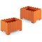 2 Pack Rectangular Planter Box With Drainage Gaps For Front Porch Garden Balcony